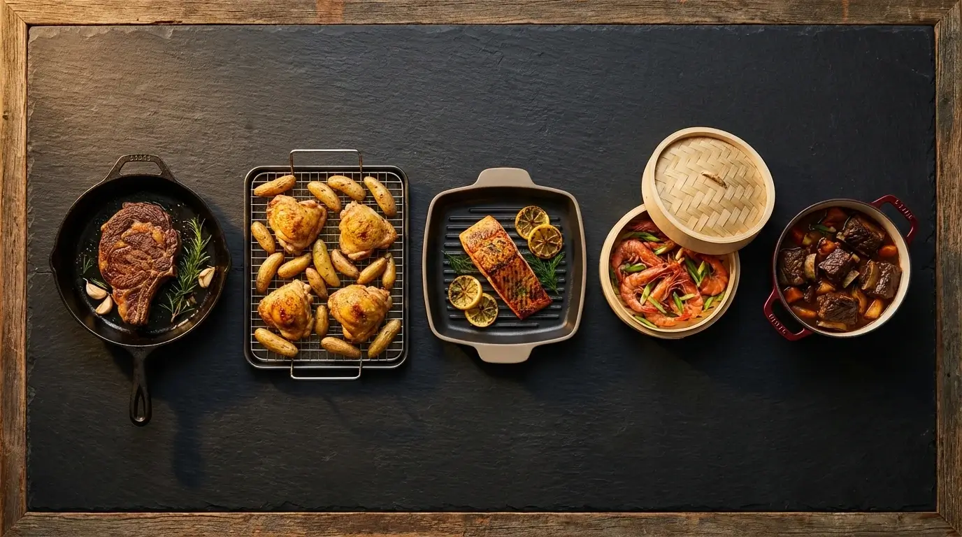 Illustration of protein cooking methods